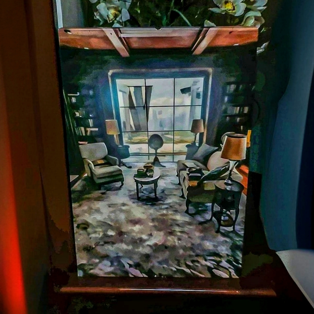 Painting of Rolling Hills Estate Library